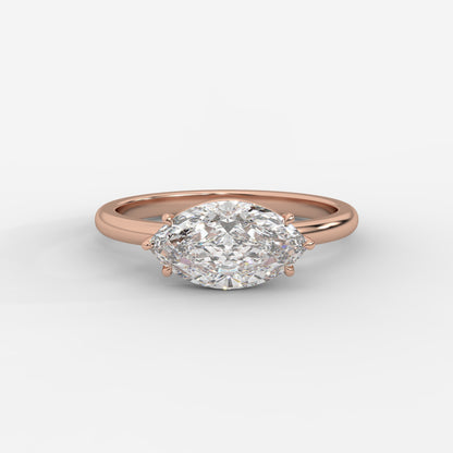Aria Brilliant East West Solitaire Ring - Marquise