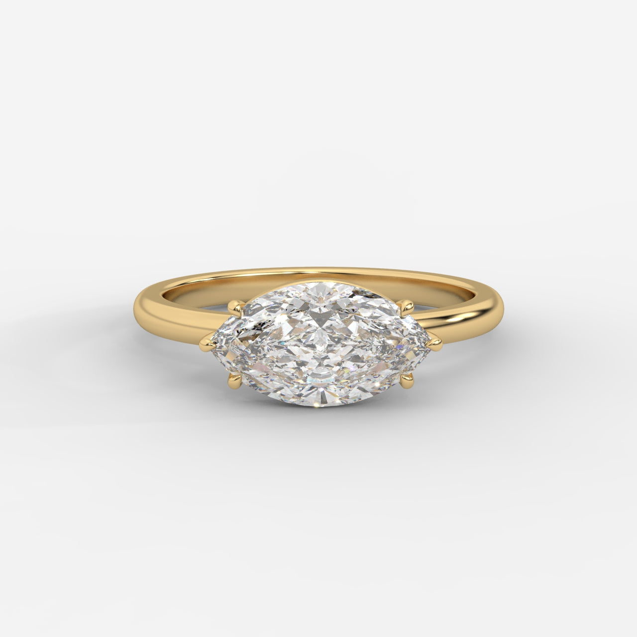Aria Brilliant East West Solitaire Ring - Marquise