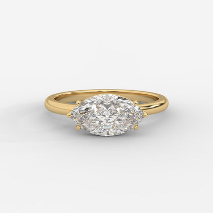 Aria Brilliant East West Solitaire Ring - Marquise