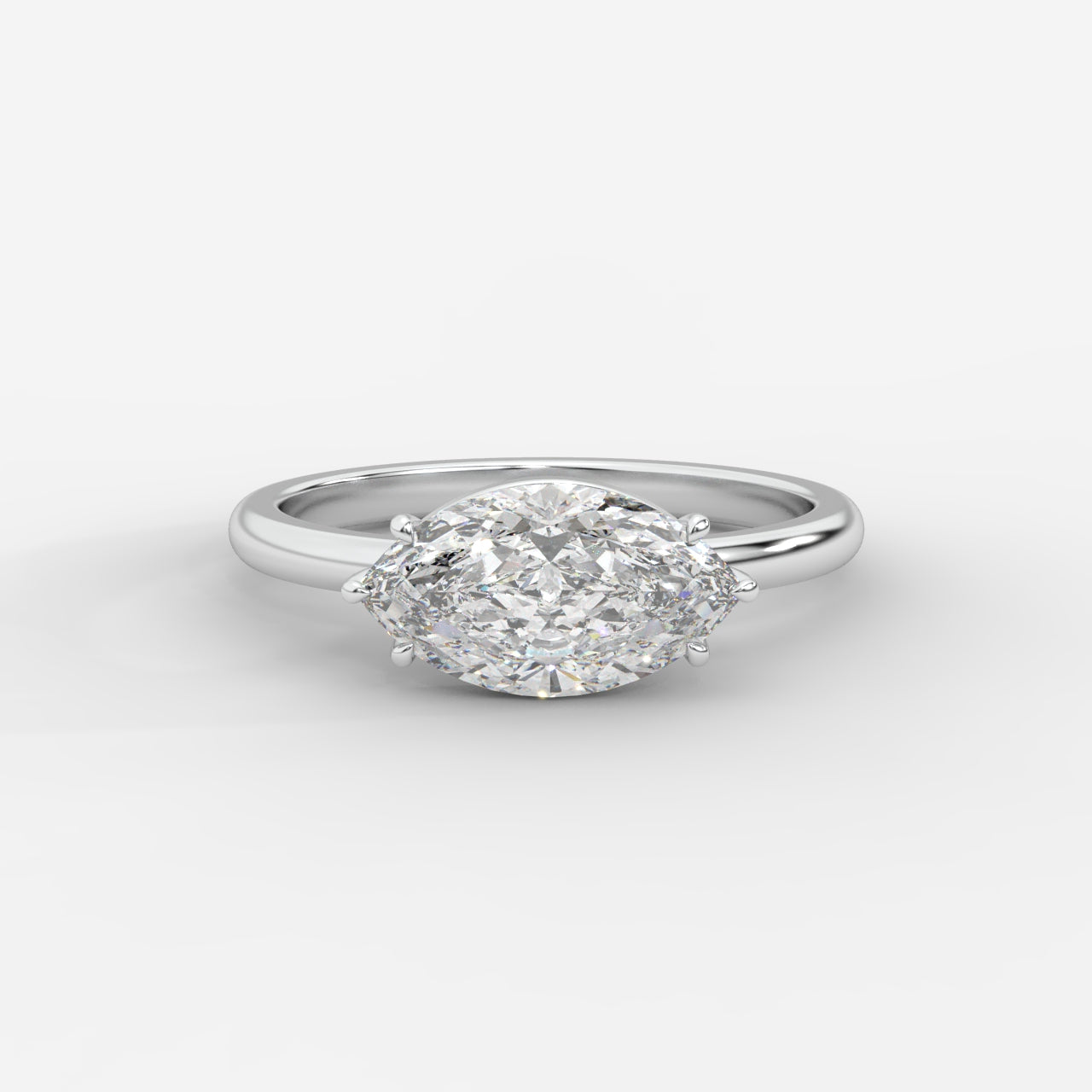 Aria Brilliant East West Solitaire Ring - Marquise