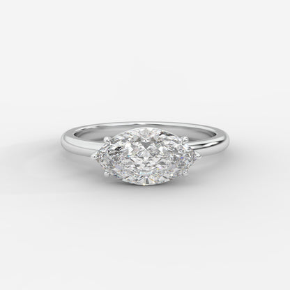 Aria Brilliant East West Solitaire Ring - Marquise