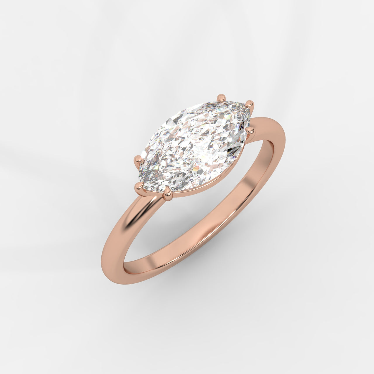 Aria Brilliant East West Solitaire Ring - Marquise