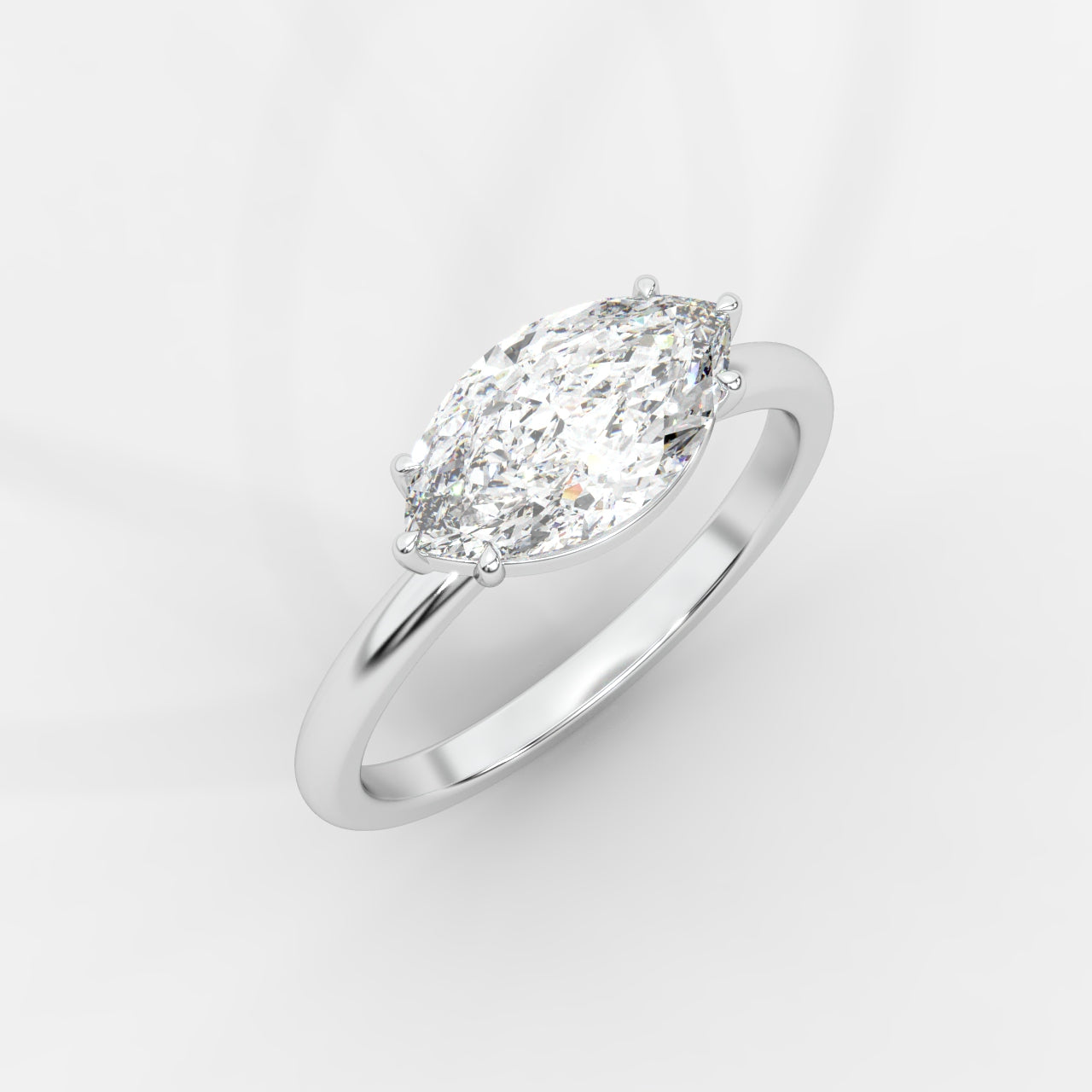 Aria Brilliant East West Solitaire Ring - Marquise