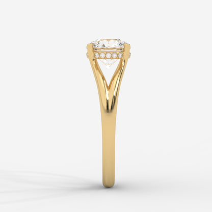 Serena Split Shank Hidden Halo Ring – Round