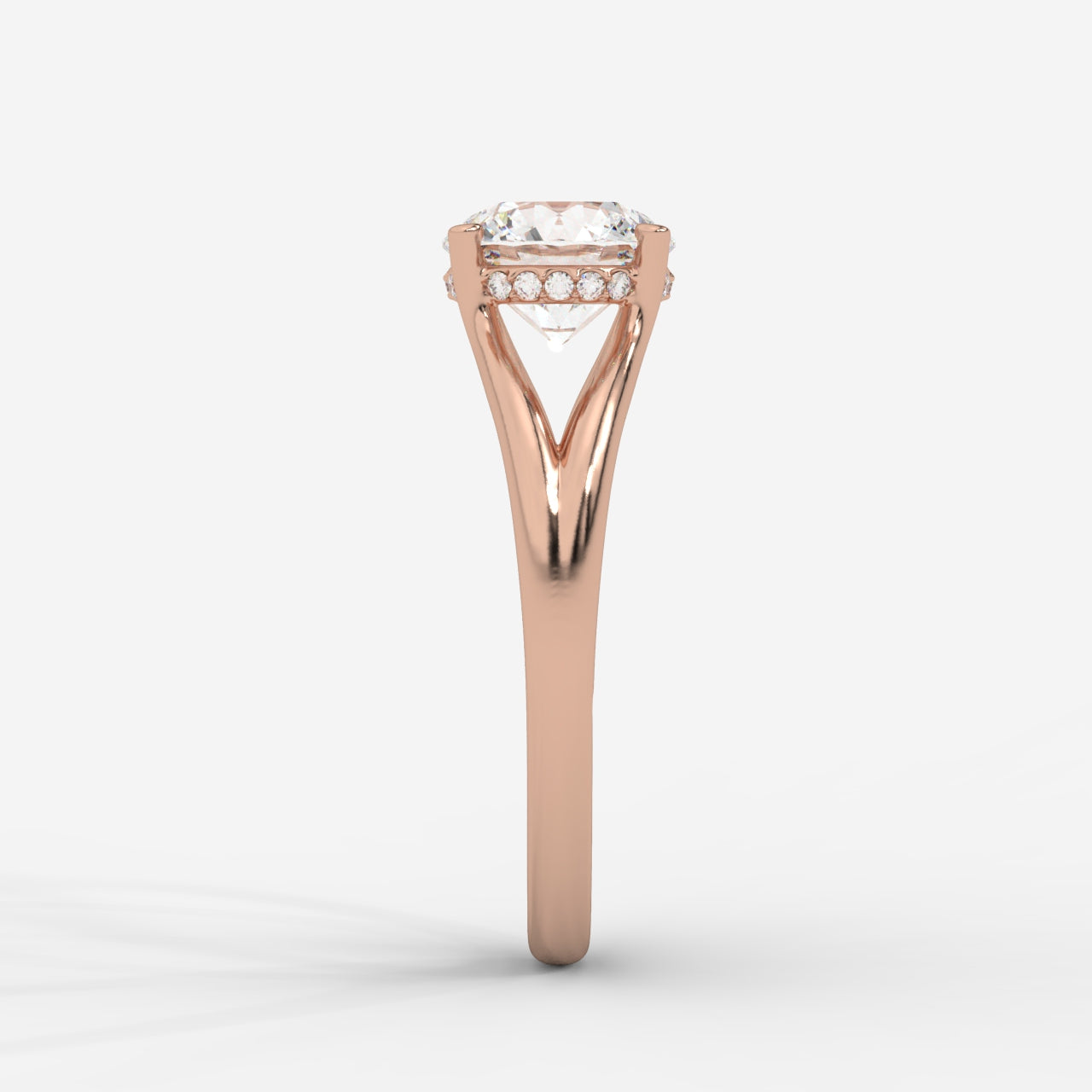 Serena Split Shank Hidden Halo Ring – Round