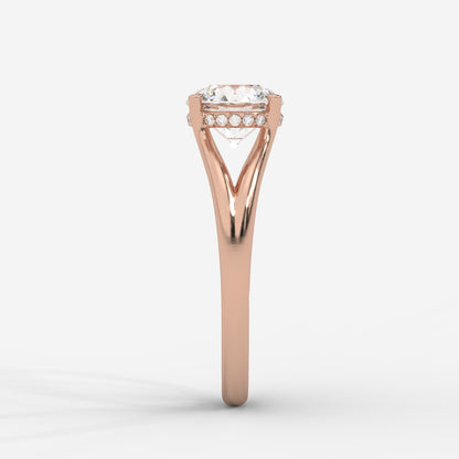 Serena Split Shank Hidden Halo Ring – Round