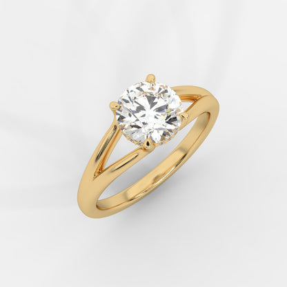 Serena Split Shank Hidden Halo Ring – Round