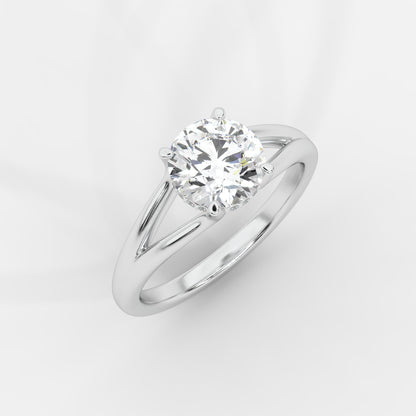 Serena Split Shank Hidden Halo Ring – Round