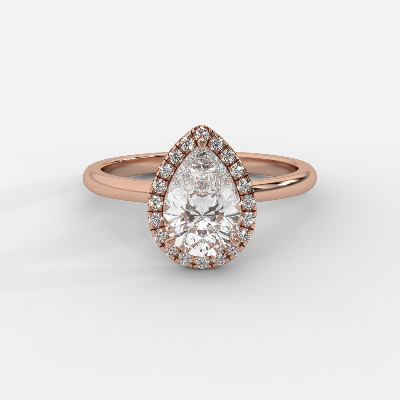 Willow Halo Engagement Ring - Pear