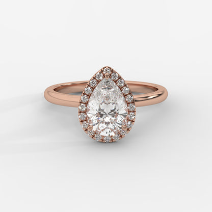 Willow Halo Engagement Ring - Pear