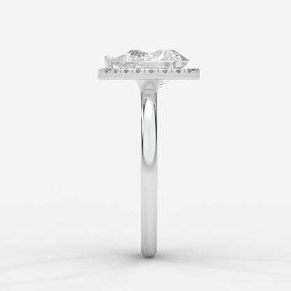Willow Halo Engagement Ring - Pear