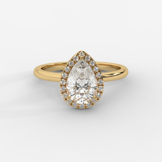 Willow Halo Engagement Ring - Pear