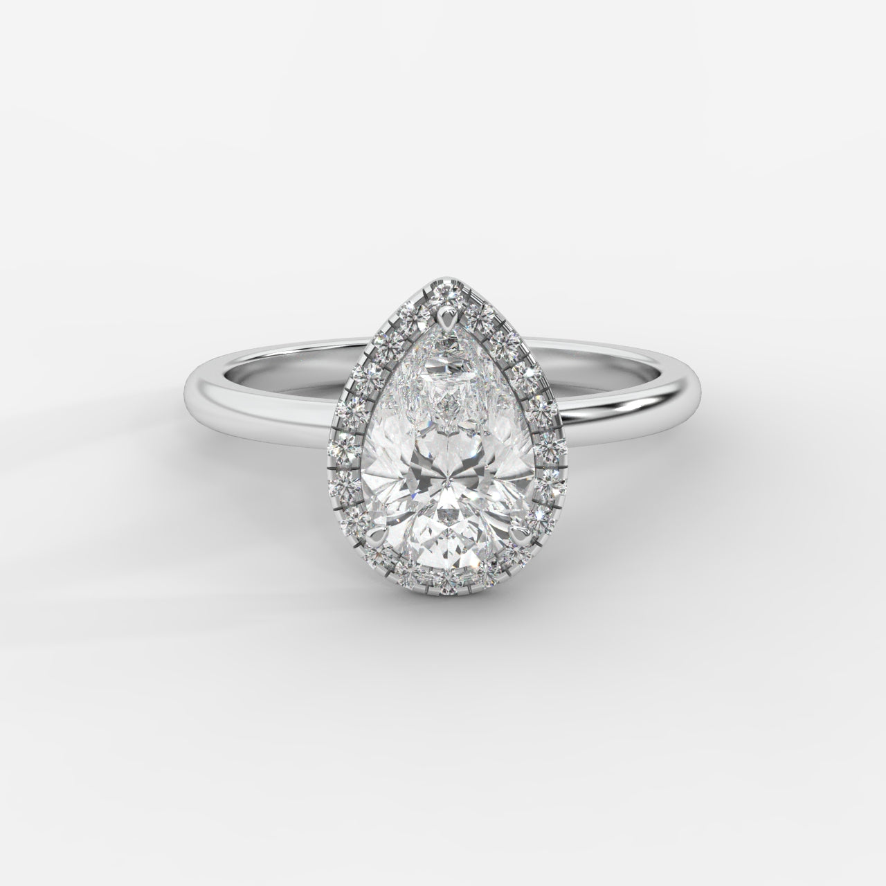 Willow Halo Engagement Ring - Pear