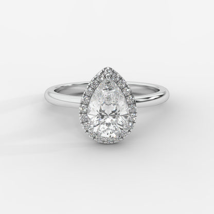 Willow Halo Engagement Ring - Pear