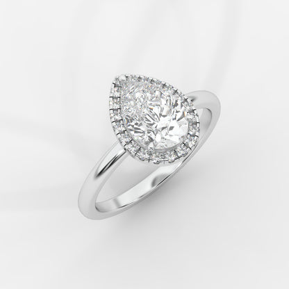 Willow Halo Engagement Ring - Pear