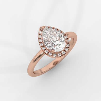 Willow Halo Engagement Ring - Pear