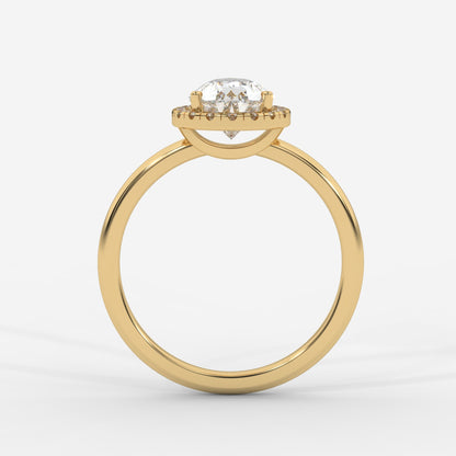 Willow Halo Engagement Ring - Pear