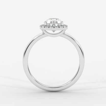 Willow Halo Engagement Ring - Pear