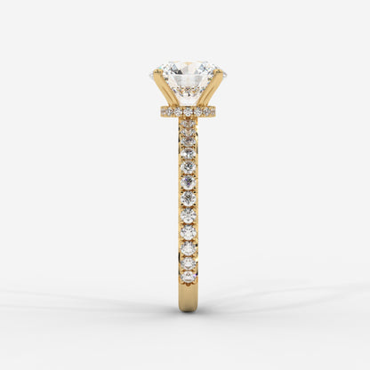 Charlotte Hidden Halo Ring with Pavé Band - Round