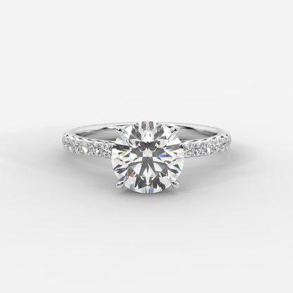 Charlotte Hidden Halo Ring with Pavé Band - Round