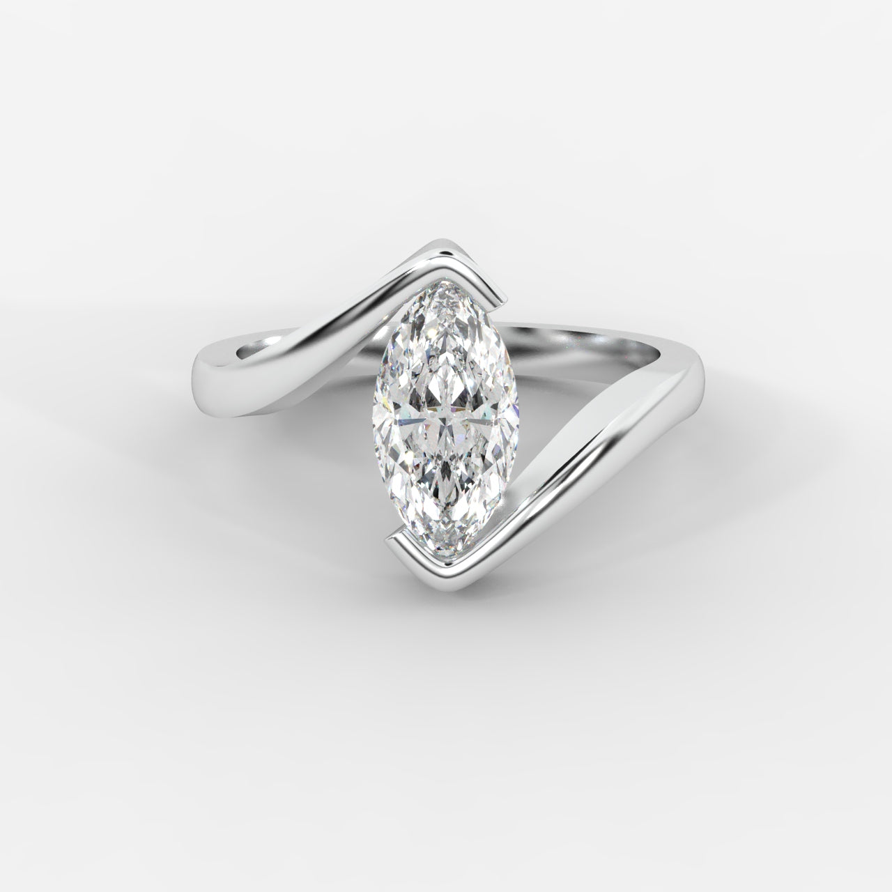 Daisy Wrap Solitaire Ring – Marquise