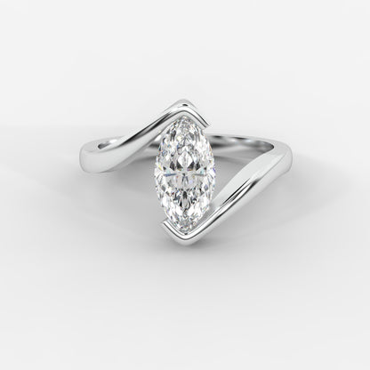 Daisy Wrap Solitaire Ring – Marquise