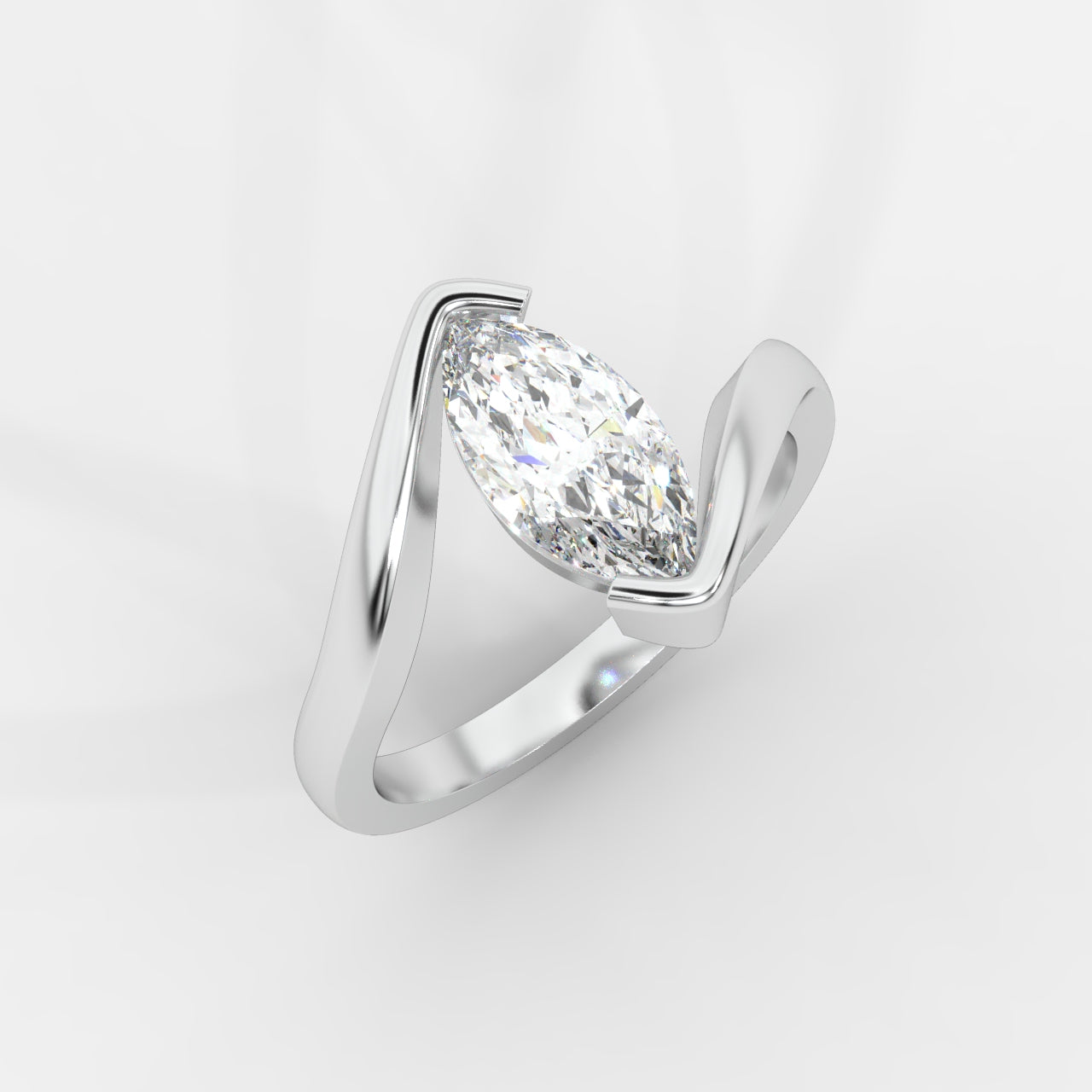 Daisy Wrap Solitaire Ring – Marquise