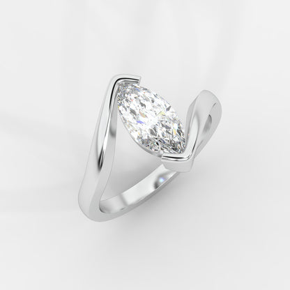 Daisy Wrap Solitaire Ring – Marquise