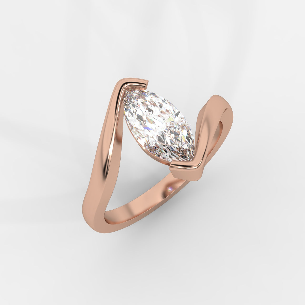 Daisy Wrap Solitaire Ring – Marquise