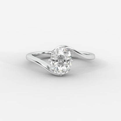 Daisy Wrap Solitaire Ring – Cushion