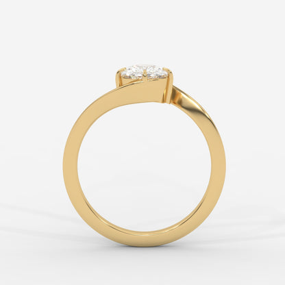 Daisy Wrap Solitaire Ring – Cushion