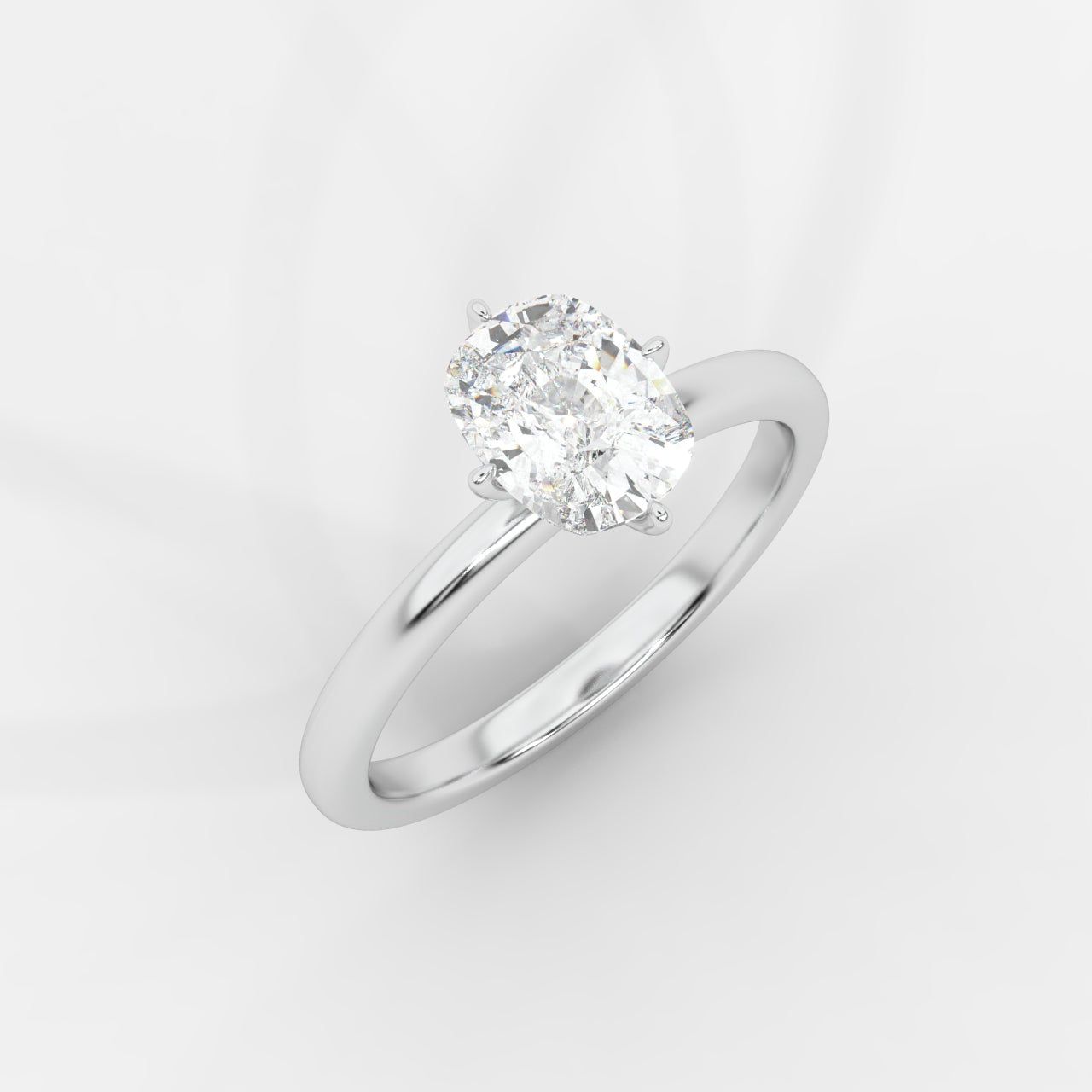 Leah Compass Solitaire Ring With Hidden Halo - Cushion