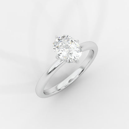 Leah Compass Solitaire Ring With Hidden Halo - Cushion