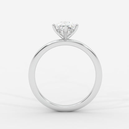Leah Compass Solitaire Ring With Hidden Halo - Cushion