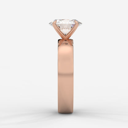 Amelia Cigar Band Solitaire Ring - Oval