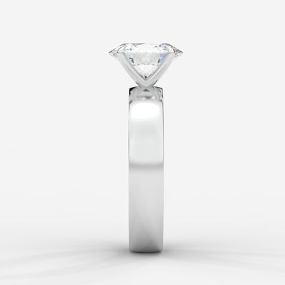 Amelia Cigar Band Solitaire Ring - Oval