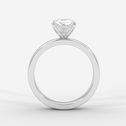 Amelia Cigar Band Solitaire Ring - Oval