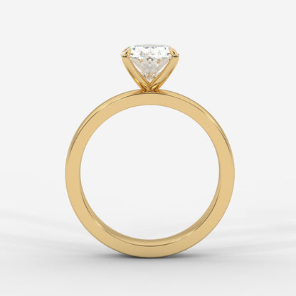 Amelia Cigar Band Solitaire Ring - Oval