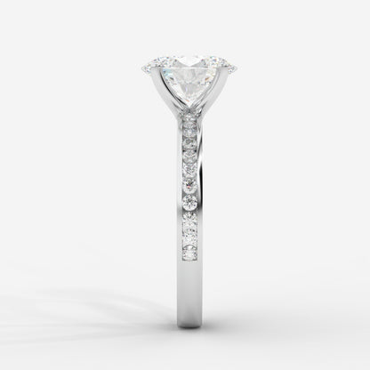 Lydia Channel-Set Solitaire Ring - Oval