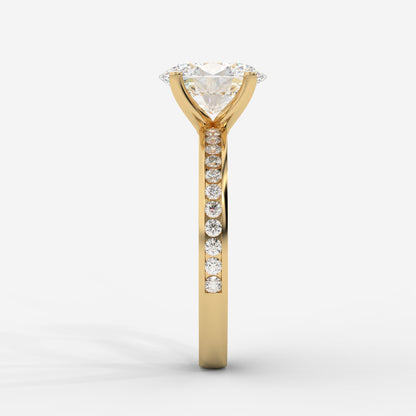 Lydia Channel-Set Solitaire Ring - Oval