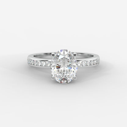 Lydia Channel-Set Solitaire Ring - Oval