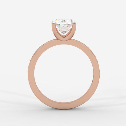 Lydia Channel-Set Solitaire Ring - Oval