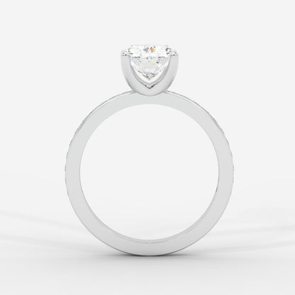 Lydia Channel-Set Solitaire Ring - Oval