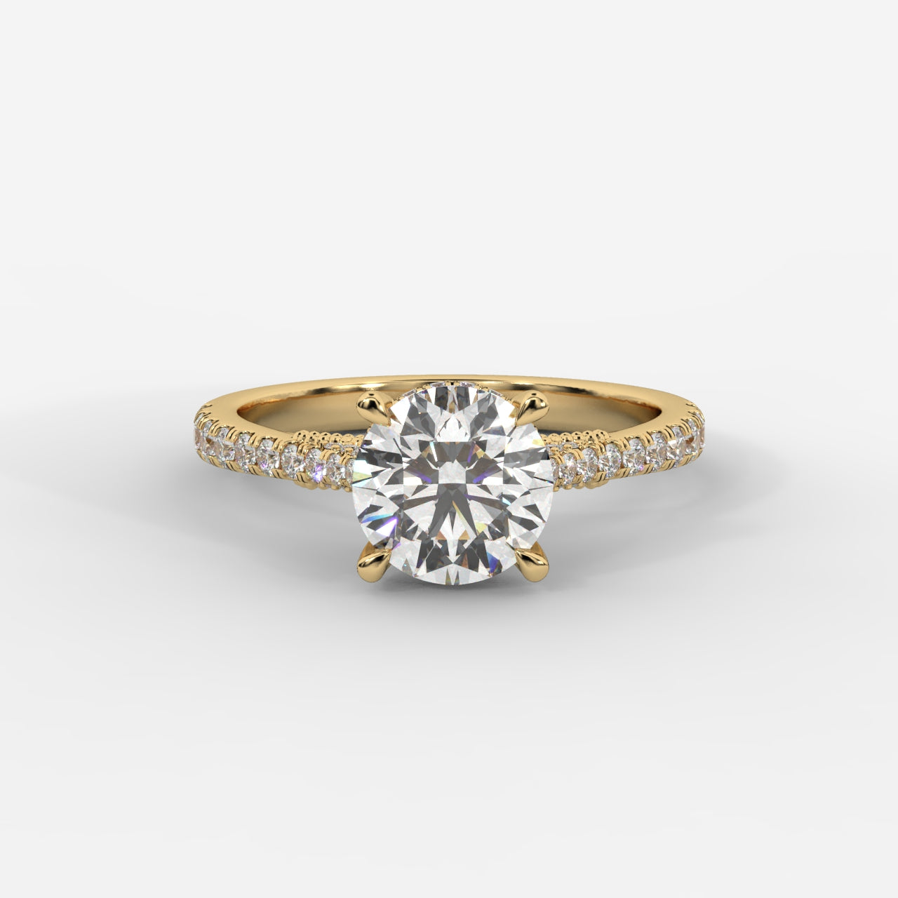 Elena Cathedral Hidden Halo Ring - Round