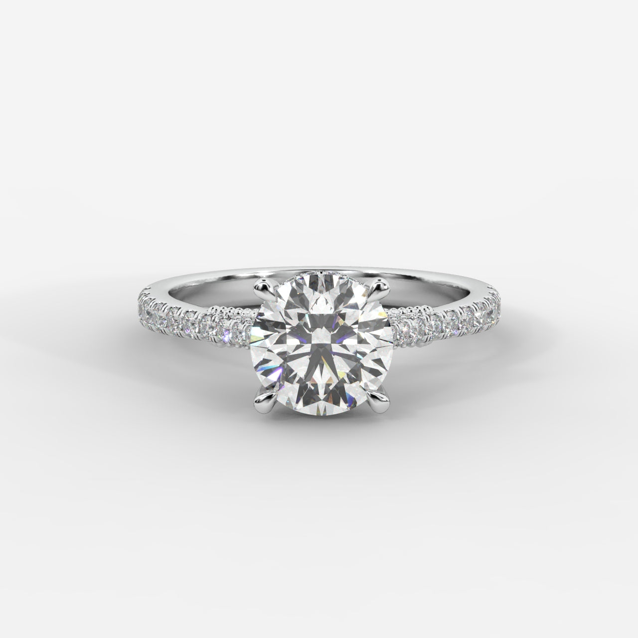 Elena Cathedral Hidden Halo Ring - Round