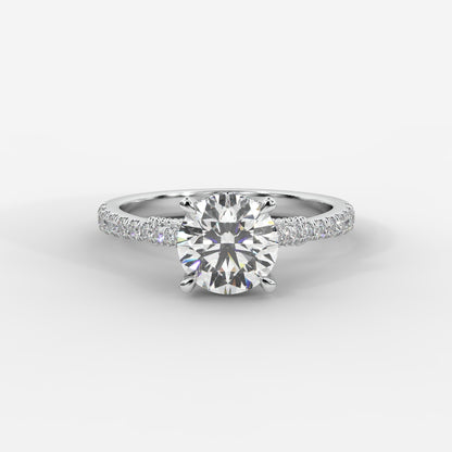 Elena Cathedral Hidden Halo Ring - Round