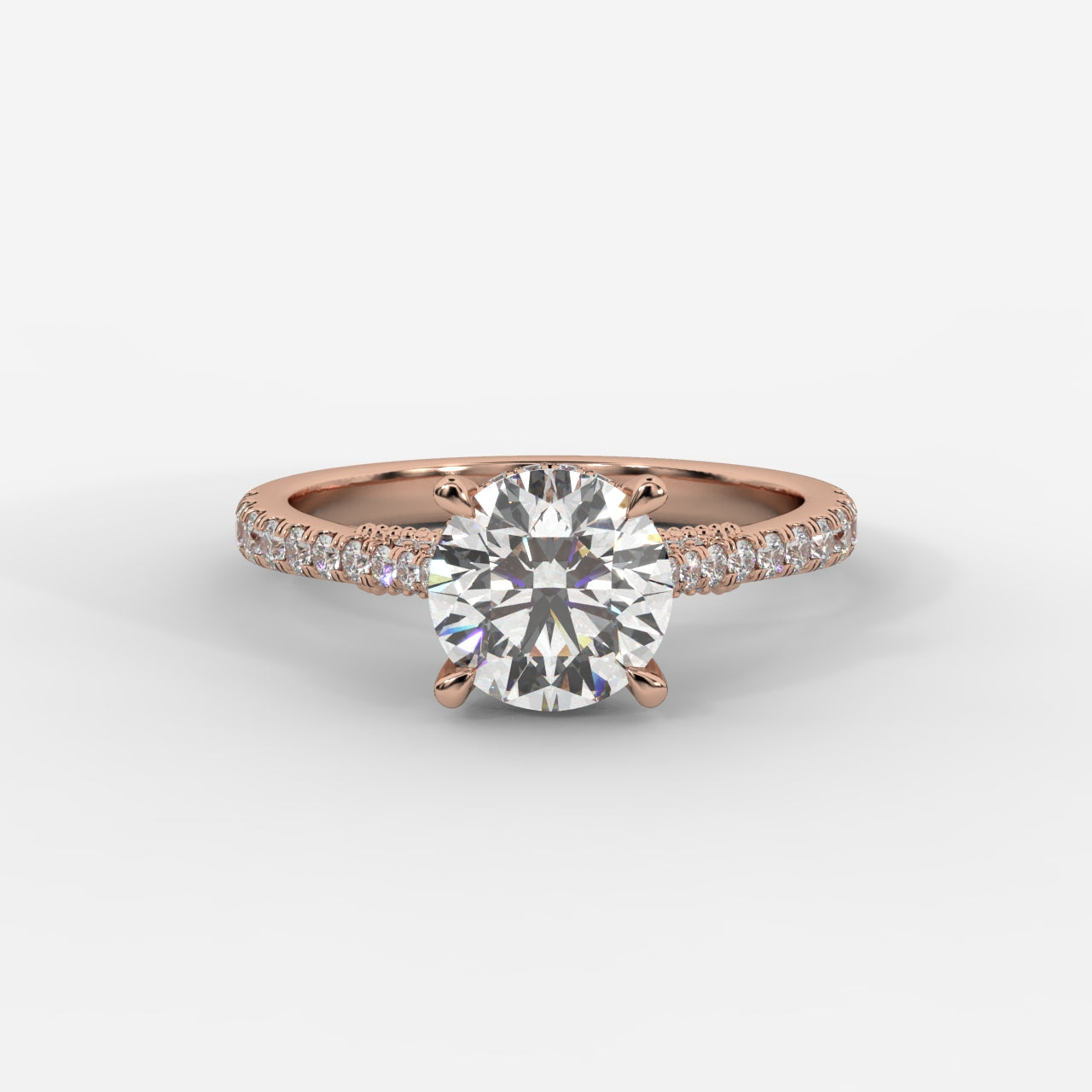 Elena Cathedral Hidden Halo Ring - Round