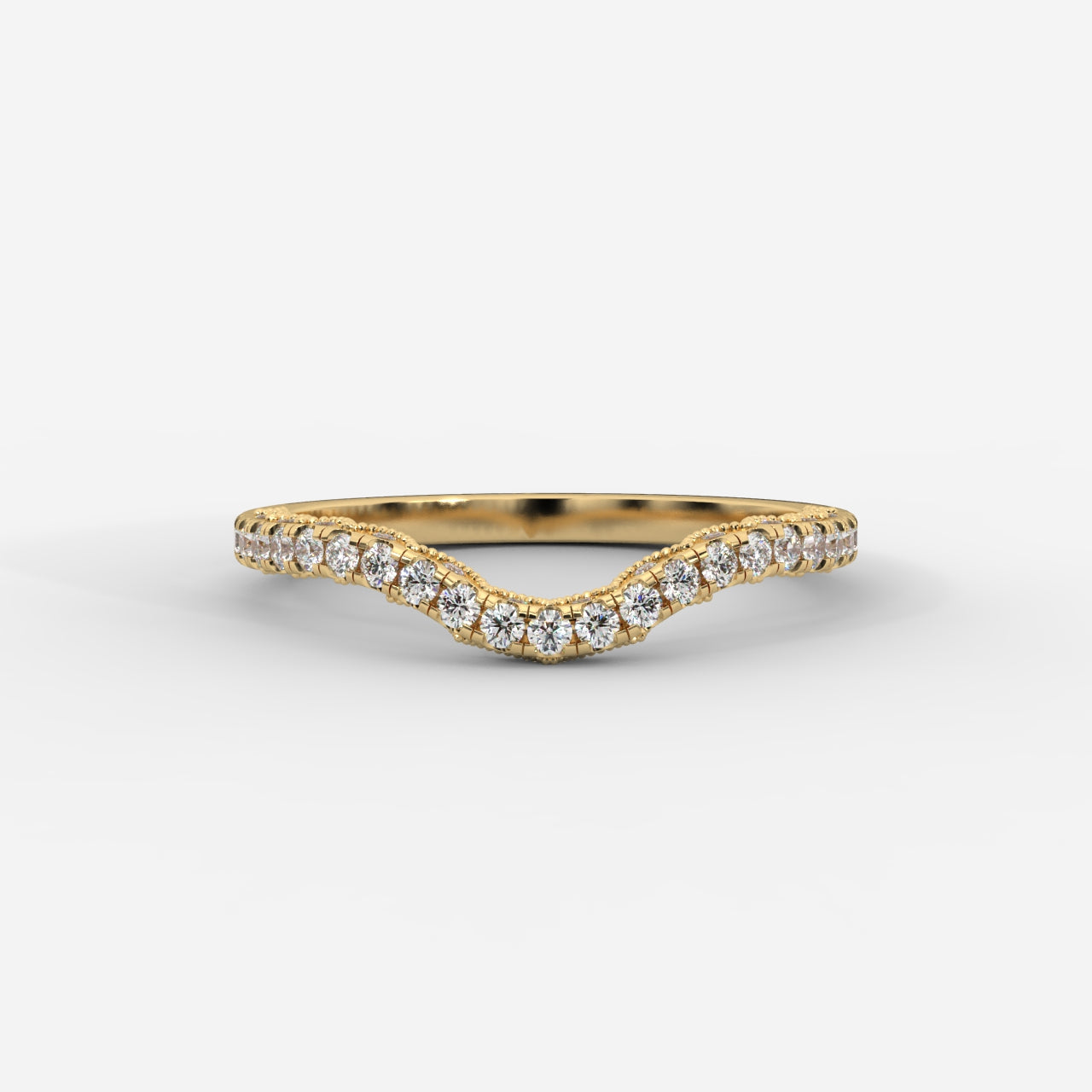 Zara Curved Half Eternity Band - Round