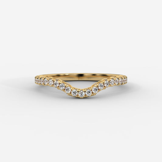 Zara Curved Half Eternity Band - Round