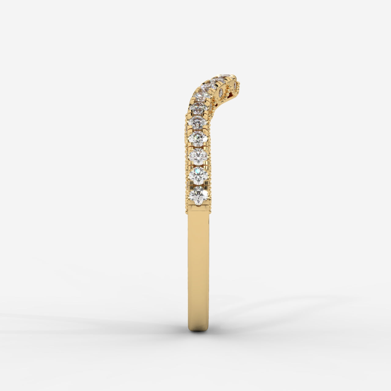 Zara Curved Half Eternity Band - Round